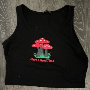Black mushroom crop top